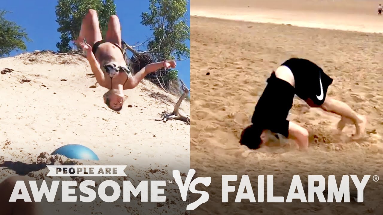 Beach Backflips, Squad Tricks & More | People Are Awesome vs. FailArmy